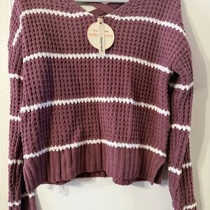 Women's Purple Striped Sweater